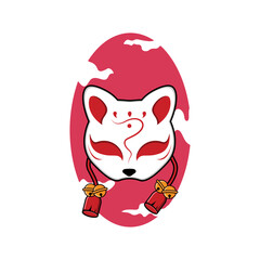Japanese kitsune mask, Vector illustration eps.10