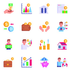 Business and Investment Colorful Flat Icons 


