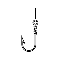 Fishing hook line icon isolated on white background