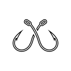 Fishing hook line icon isolated on white background