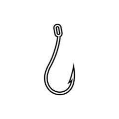 Fishing hook line icon isolated on white background