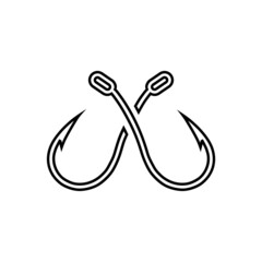 Fishing hook line icon isolated on white background