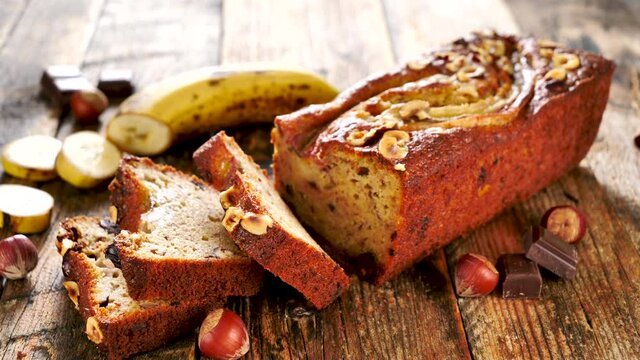 banana bread and nuts