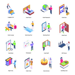 Collection of Hotelling Isometric Illustrations

