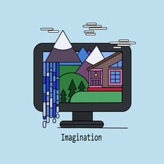 Fototapeta premium an imaginary computer monitor