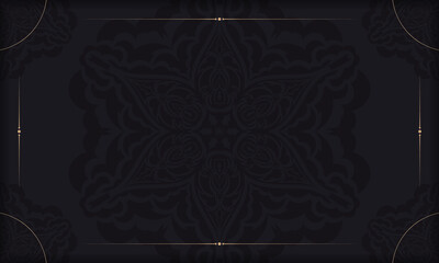 Black vector banner with luxury ornaments and place for your logo and text.