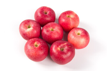 Fresh gala apples isolated on white background.