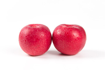 Fresh gala apples isolated on white background.