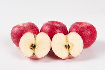 Fresh gala apples isolated on white background.