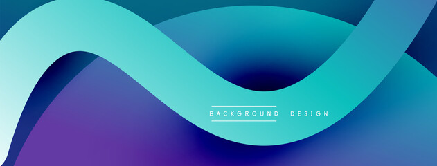 Abstract overlapping lines and circles geometric background with gradient colors