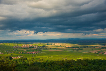 Blick von der Notre Dame de Schauenberg im Elsass