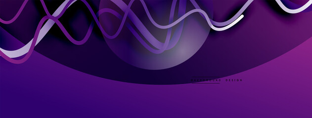 Abstract gradient background with wave line with shadow effect. Geometric composition. 3D shadow effects and fluid gradients