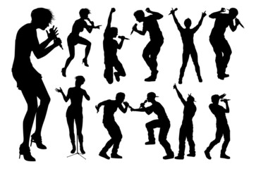 Singers Pop Country Rock Hiphop Star Silhouettes