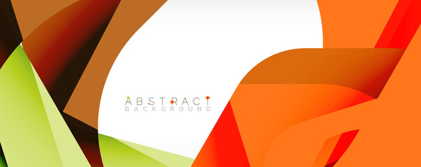 Geometric abstract background - multicolored abstract shapes on white. Vector Illustration For Wallpaper, Banner, Background, Landing Page