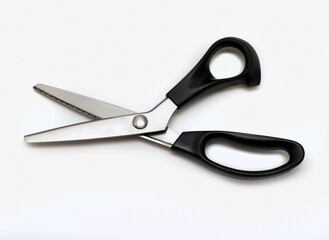 Sewing scissors close up isolated on white background