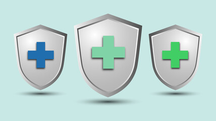 Obraz premium Health shield icon symbol illustration