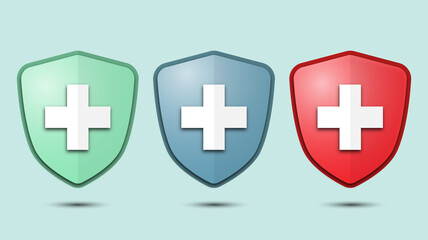 Obraz premium Health shield icon symbol illustration