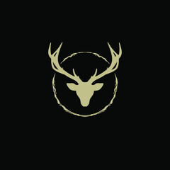 deer head logo design. vector premium deer logo. deer vector illustration
