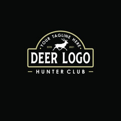 Fototapeta premium wild deer vintage logo design vector template