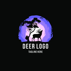 adventure wild deer logo icon vector template. Premium design wild deer logo.