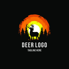 adventure wild deer logo icon vector template. Premium design wild deer logo.