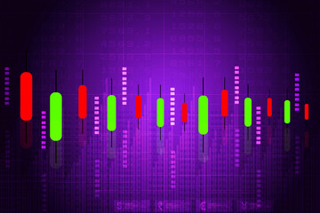 2d rendering Stock market online business concept. business Graph 