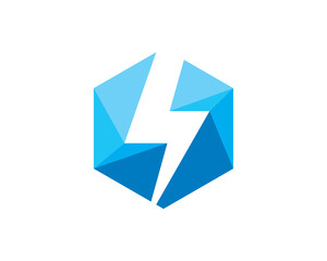 Electrical hexagon icon logo design template