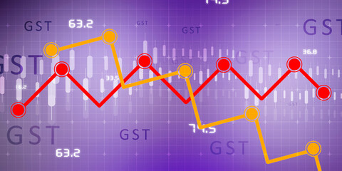 2d rendering Stock market online business concept. business Graph 