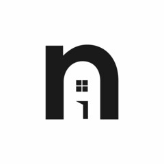 letter n with negative space door