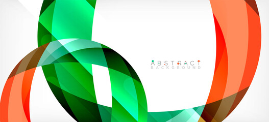 Geometric abstract background. Circle created with overlapping color shapes. Vector Illustration For Wallpaper, Banner, Background, Landing Page