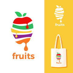 Fruit Juice logo  with splash and drop concept  illustration for brand  identity  