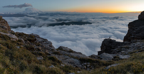 sunset in the mountains