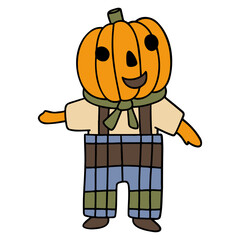 Haloween-Pumpkin boy color design illustration for web, wedsite, application, presentation, Graphics design, branding, etc.