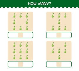 How many cartoon kohlrabi. Counting game. Educational game for pre shool years kids and toddlers