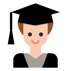 graduate flat icon