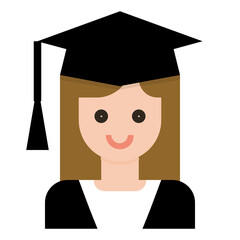 graduate flat icon