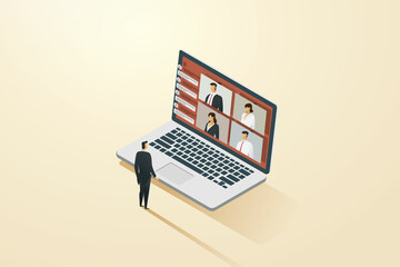Video conferencing meeting.