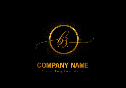 Abstract bz letter modern typography logo design