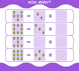 How many cartoon beet. Counting game. Educational game for pre shool years kids and toddlers