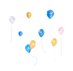 Collection of balloons on a white background. Real Shoot