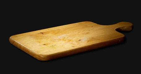 Cherry wood cutting board, handmade wood cutting board in black background