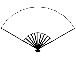 お正月・年賀状飾り、踊り、和装などに使えるシンプルな扇子のフレーム