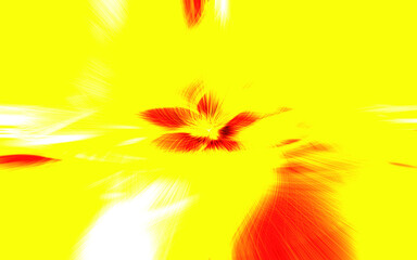 Fototapeta na wymiar A bright abstraction with rich red and yellow colors. The image of a red flower on a yellow background.