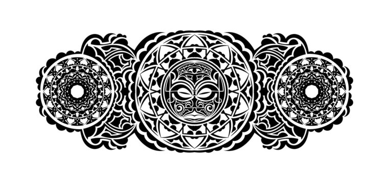 polynesian tattoo wrist sleeve tribal pattern forearm. ethnic template ornaments vector.