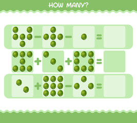 How many cartoon brussels sprout. Counting game. Educational game for pre shool years kids and toddlers