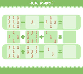 How many cartoon ginseng. Counting game. Educational game for pre shool years kids and toddlers