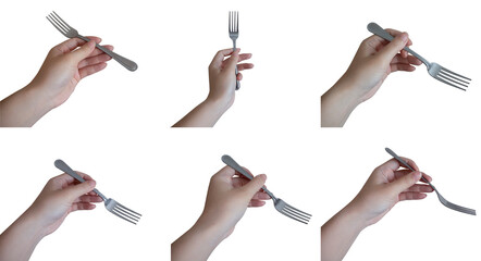 フォークを持つ手　左手