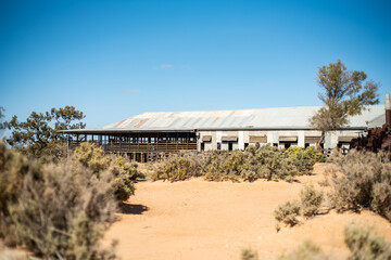woolshed in desert