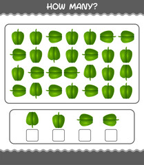How many cartoon bell pepper. Counting game. Educational game for pre shool years kids and toddlers