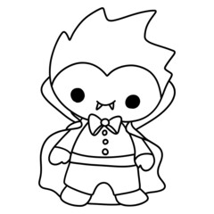 Halloween-cute-dracula outline design illustration for web, wedsite, application, presentation, Graphics design, branding, etc.